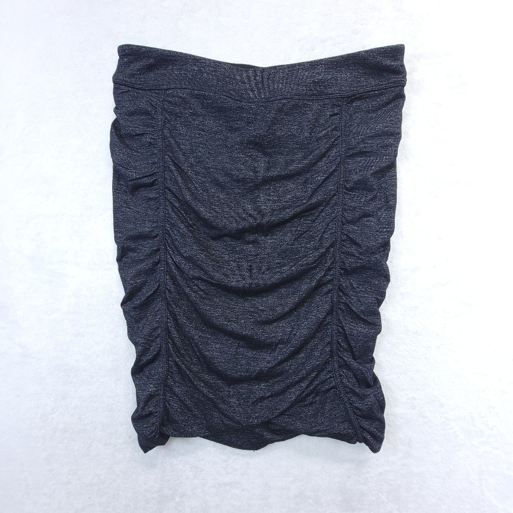 Athleta Womens Gray Size Medium Odyssey Twisted Ruched Mini Skirt Stretchy